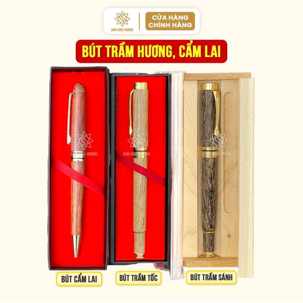 Bút ký trầm hương cao cấp sang trọng kèm hộp gỗ Sơn Mộc Hương