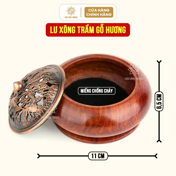 Dụng cụ xông nhà lư xông trầm gỗ hương Sơn Mộc Hương đồ thờ cúng đốt nhang nụ khoanh dăm bột