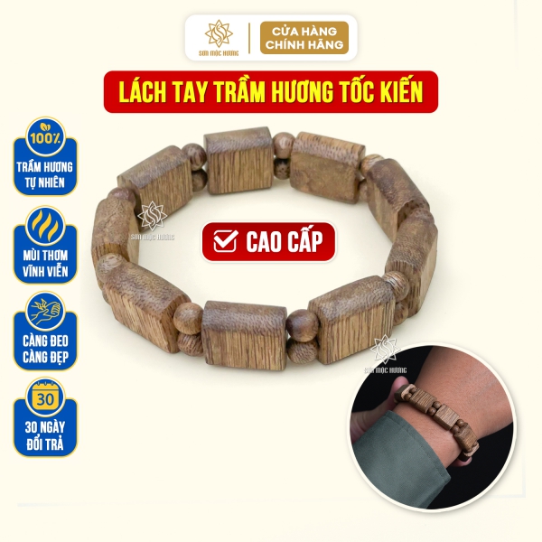 Lách tay trầm hương tốc kiến mùi thơm sống ngọt tự nhiên Sơn Mộc Hương đeo tay nam nữ mang ý nghĩa phong thủy