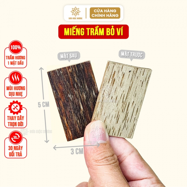 Miếng trầm hương bỏ ví tài lộc cầu sự nghiệp tiền tài sức khỏe công danh vạn sự như ý Sơn Mộc Hương