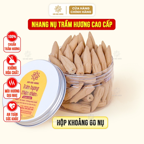 Nhang trầm hương nụ sen thơm xông nhà phong thủy Sơn Mộc Hương