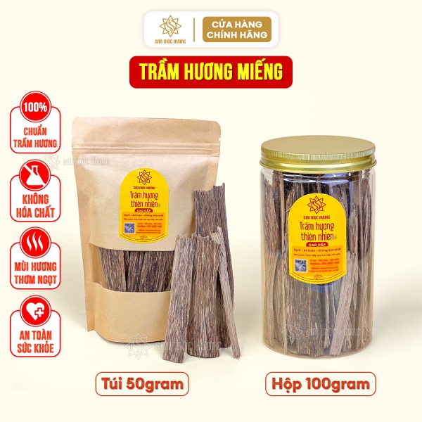 Trầm hương miếng nguyên chất cao cấp giàu tinh dầu xông đốt mùi thơm ngọt tự nhiên Sơn Mộc Hương