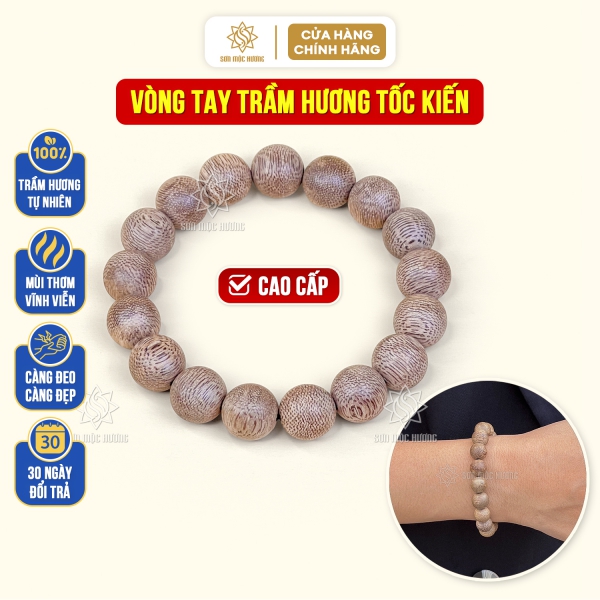 Vòng tay trầm hương tốc kiến 8li Sơn Mộc Hương tự nhiên cao cấp phong thủy may mắn bình an