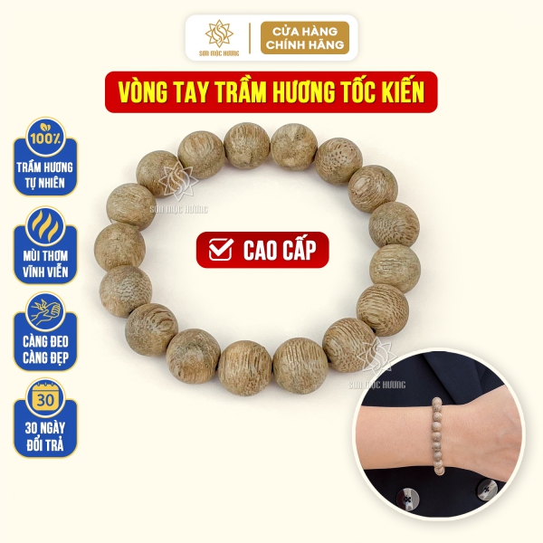 Vòng tay trầm hương tốc kiến thật tự nhiên cao cấp phong thủy may mắn bình an